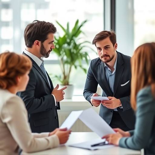 A group of people discussing investment strategies