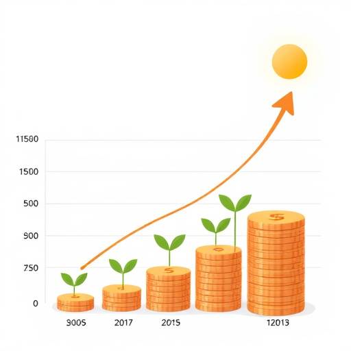 Graph showing the growth of savings over time, emphasizing the benefits of consistent financial habits